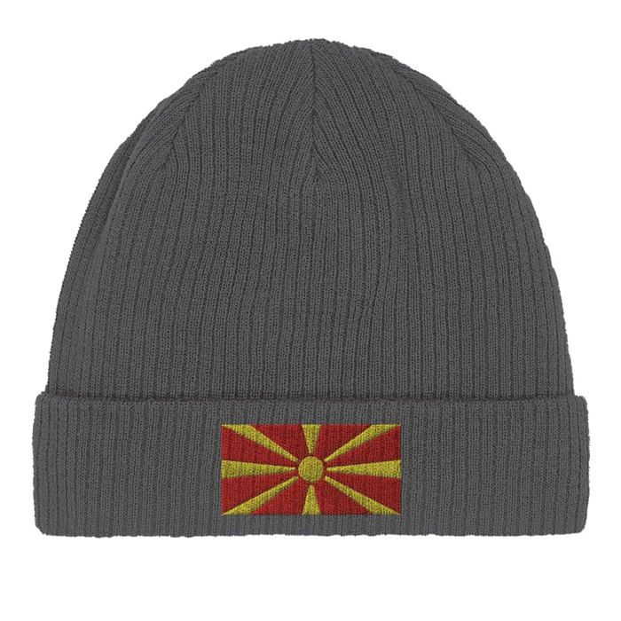Bonnet Drapeau Macédoine du Nord en Gris