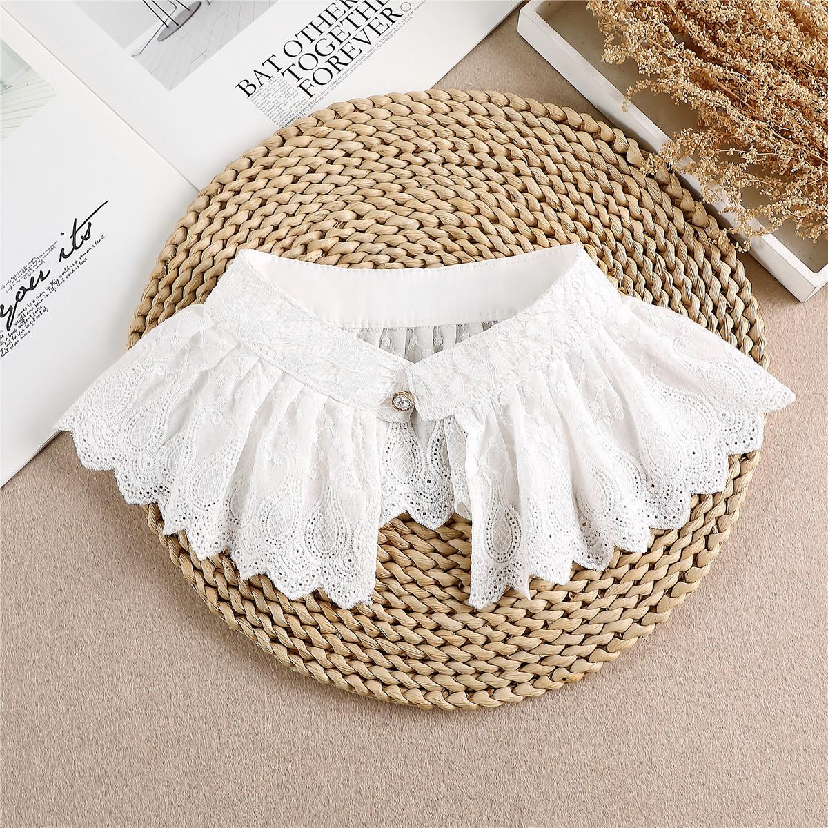 Korean fake collar women s summer spring autumn and winter fashion shirt decoration fake collar shirt collar cotton lace shirt c белый