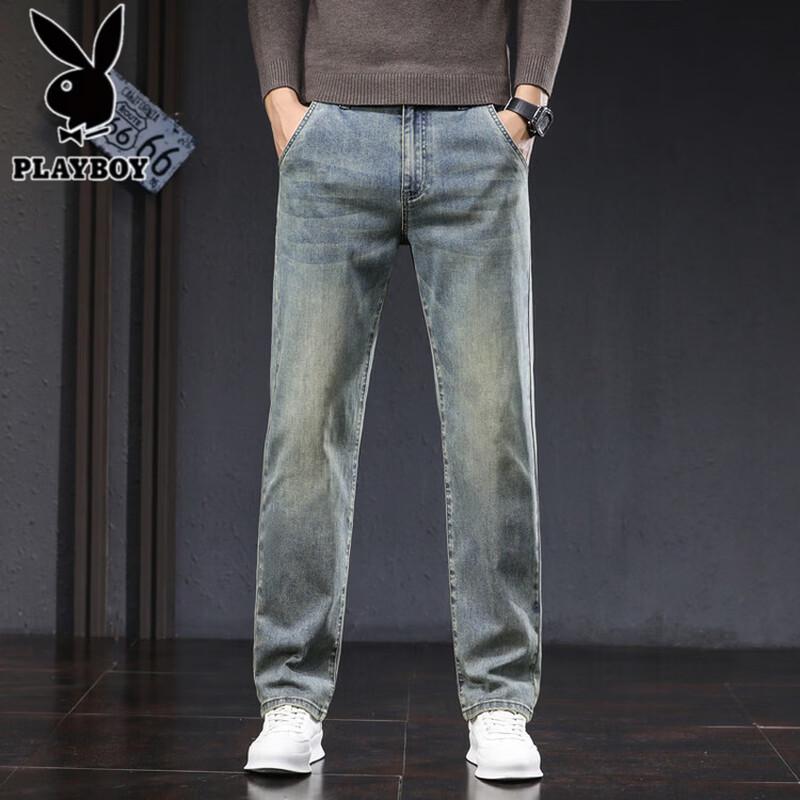 PLAYBOY Men s Summer Relaxed Fit Straight-Leg Jeans 42