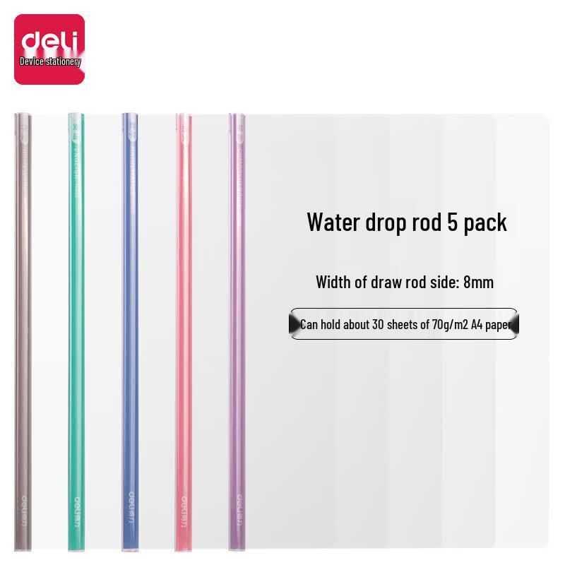 Deli A4 PP Waterdrop Pull Rod Document Folder