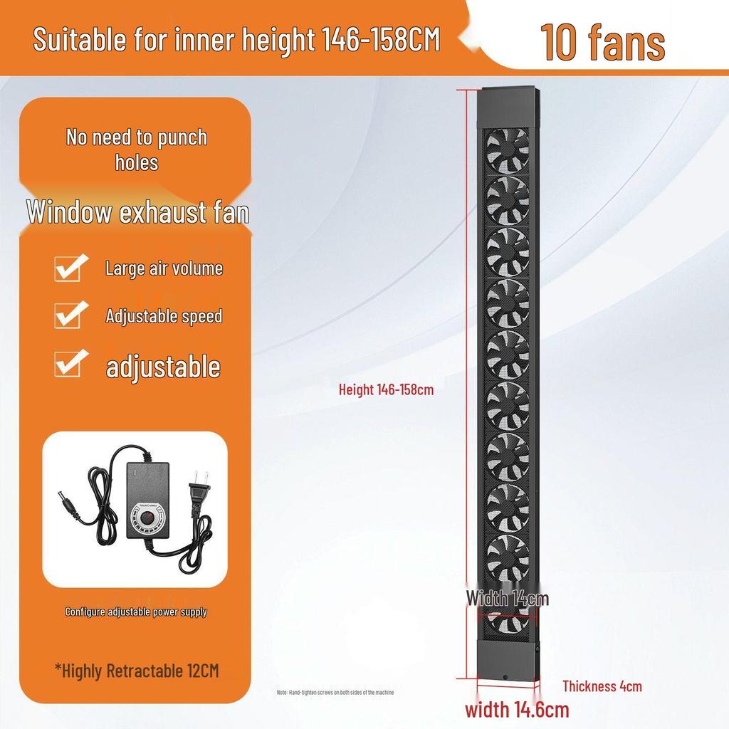 No-Installation, Drill-Free Window Exhaust Fan for Bedroom Ventilation