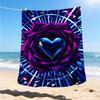 1pc Heart Rose Outdoor Flannel Blanket , Machine Washable Perfect Gift for Birthday , Holiday Travel Accessory , Durable Material