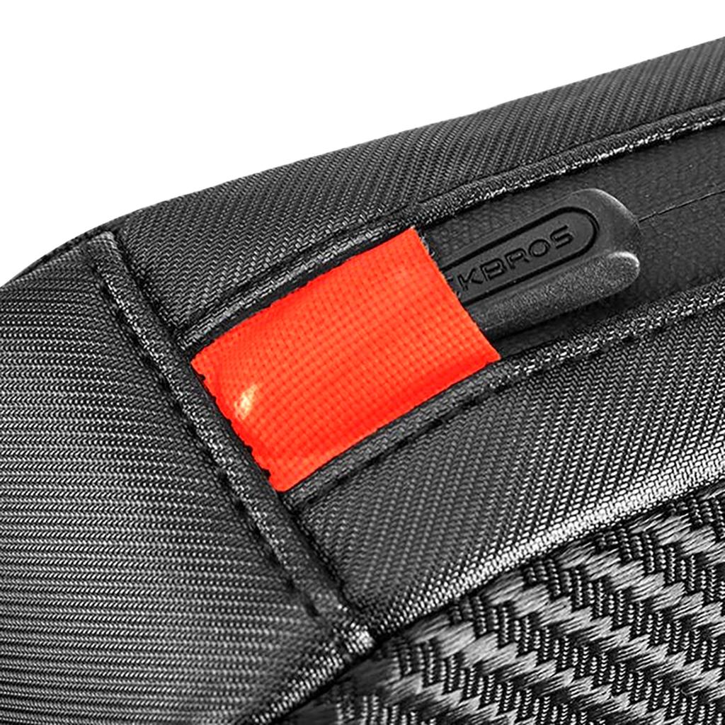 Waterproof frame-mounted bicycle bag with webbing, 1l - black