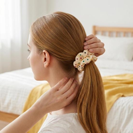 Haargummi Punktmuster Große Größe Haarseil Nichtklebend Dutt Halboffene Frisuren Pferdeschwanzhalter Haarschmuck