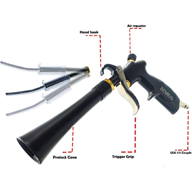 Air Blow Gun with Brass Adjustable Air Flow Nozzle,Cleaning Gun Quickly Blasts Dirt and Dust from Surface Works with Air Compressor(Upgrade Aluminium
