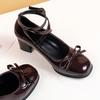 Women High Heels Pumps Women Sweet Fashion Shoes Low Cut Cross Buckle Casual Summer Round Toe Shoes