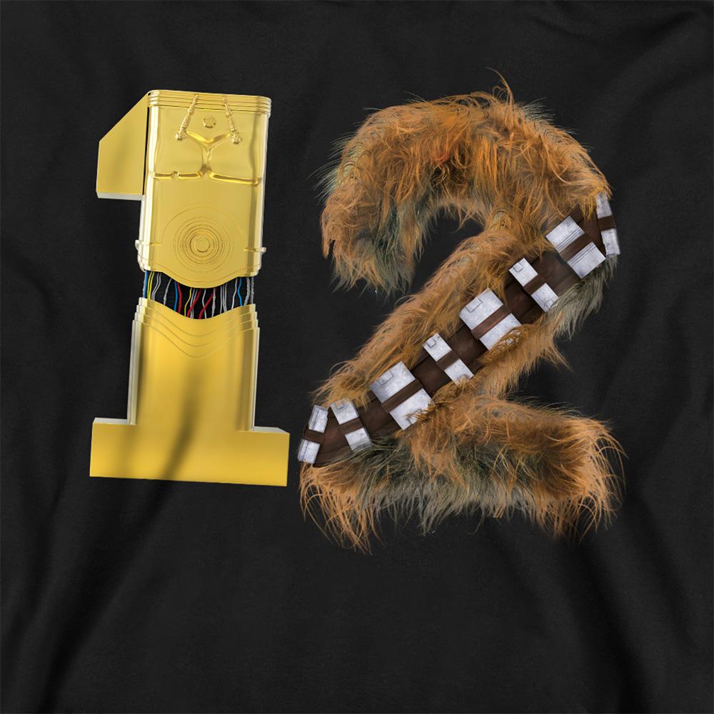 STAR WARS Childrens/Kids C3PO Chewbacca 12th Birthday Hoodie