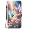 Cute Painting Leather Flip Phone Case For Samsung Galaxy S22 S23 FE S24 Plus S25 Ultra Flower Butterfly Wallet Stand Back Cover