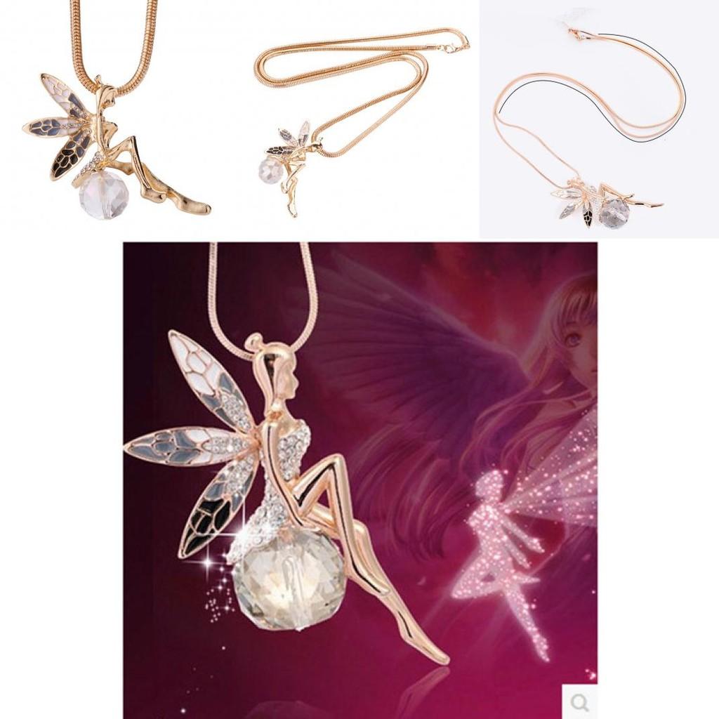 Floral Angel Wing Necklace Alloy Fashion Jewelry Stylish Accessory Gift For Her Birthday Wedding