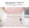 Women's Summer Ice Silk Wide-Leg Pants: Versatile, Slimming Nine-Point Pants for Middle-Aged and Elderly.