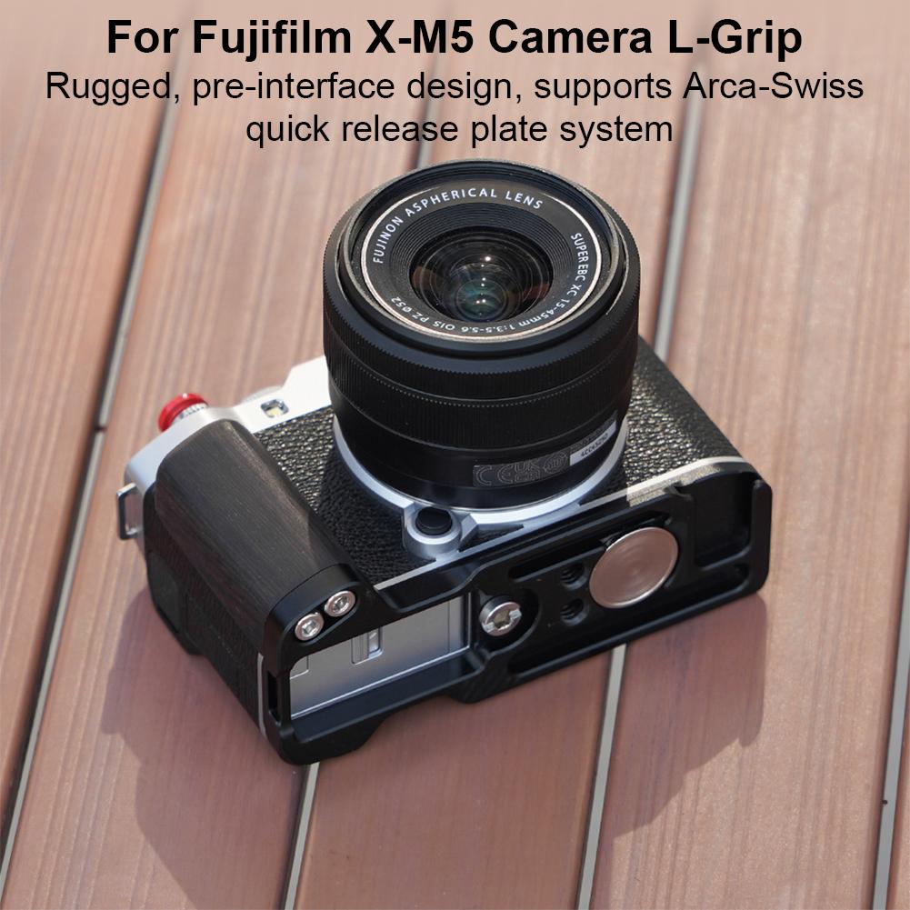 Camera Bracket For Fujifilm X-M5 Wood Hand Grip Handle Aluminum Base L-Shape Mount L Plate For Fujifilm XM5 Camera Accessories