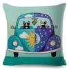 Cartoon Driving Car Cat Cushion Cover Decor Cute Pet Animal Pillowcase Polyester Pillow Case for Sofa Home Children Room 45x45cm