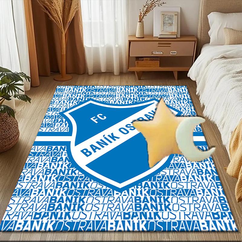 Banik Ostrava Crest Emblem Rug Game Carpet, Floor Mat for Bedroom Living Room Entryway Rug, Home Decor Idea Gift for Christmas birthday
