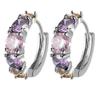 New Luxury Trendy Blue Cubic Zirconia Hoop Earrings Wedding Party Elegant Accessories For Women Anniversary Gift  Jewelry