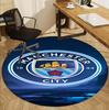 Manchester City FC Pattern Round Rug, Indoor/Outdoor Mat, for Picnic, Gameroom, Bedroom, Office, Living Room, Home Decor Carpet, Birthday Gift