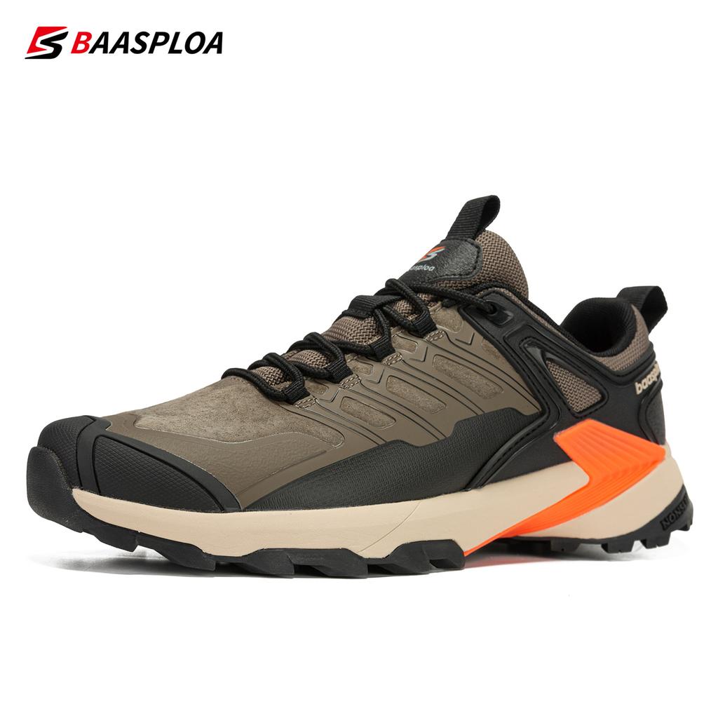 BAASPLOA Men Hiking Shoes New Fashion Outdoor Sneakers for Men Waterproof Casual Sneakers Anti-Skid Wear-Resistant Male Shoes