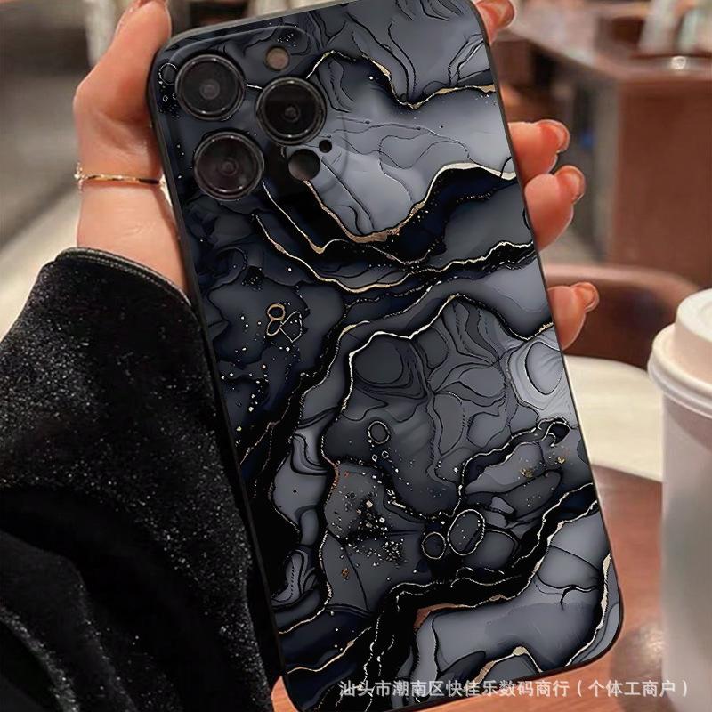 Graded marble pattern suitable for the 16 Pro high-end phone case, 17 light luxury INS style, iPhone 11, Apple 14, and soft 15