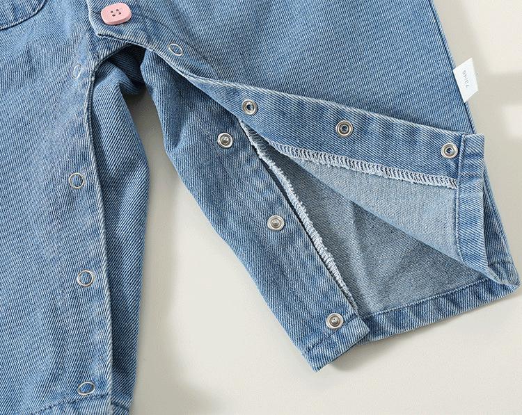 Baby Girl Denim Overalls: Cute and Fashionable Spring & Autumn Romper Set for Infants