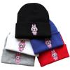 Autumn and winter trendy cartoon knitted hats for men and women, Labubu labu Embroidered knitted hat, warm hat