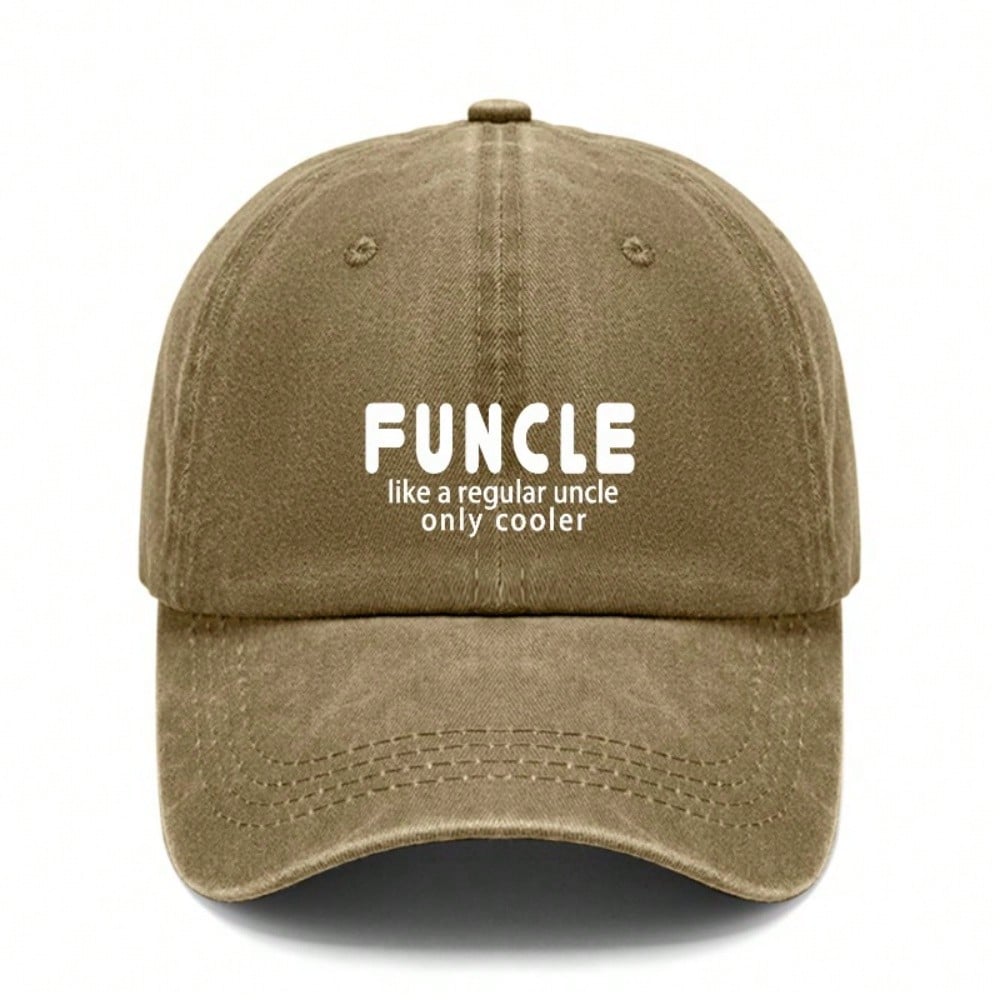 [Unisex Baseball Cap] Funcle Print Adjustable Hat Breathable Soft Fabric Casual Vintage Daily Wear Gift For Uncle