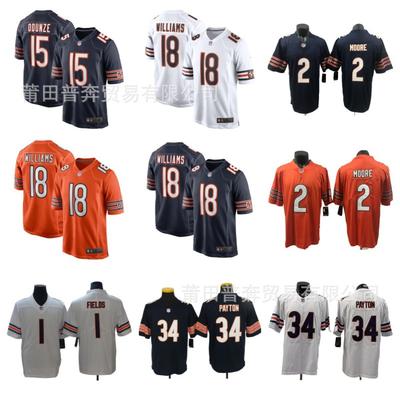 Chicago Bears 1 Justin Fields Football Jersey Embroidered Sports Uniform Men Women