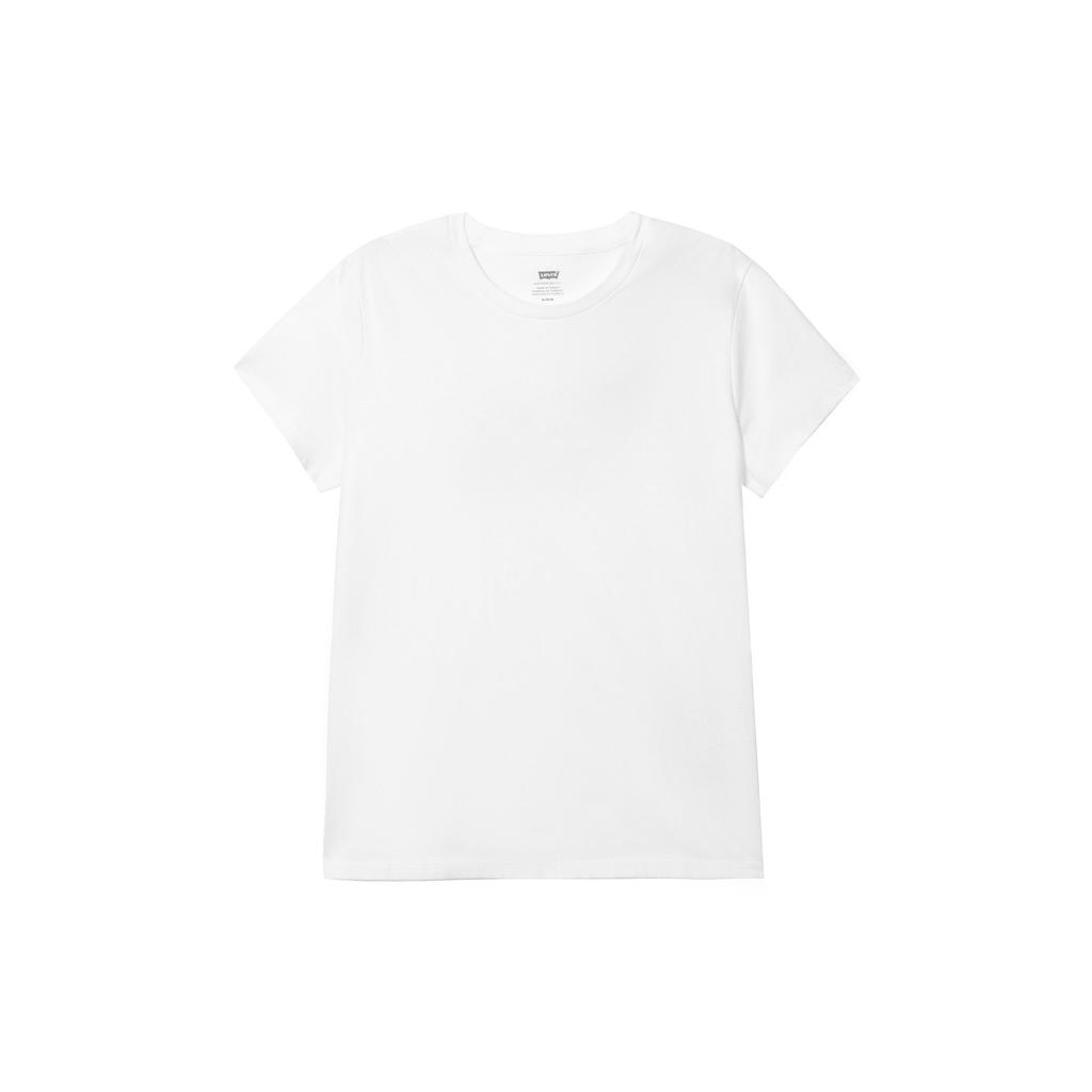 Levis Solid Color Crew Neck Short Sleeve T-Shirt Women Tops White 17369-0974
