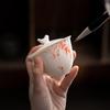 White Porcelain Sancai Teacup Ceramic Hand-Painted Gaiwan Chinese Kung Fu Tea Brewing Bowl Retro Tea Ceremony Set Tureen Teaware