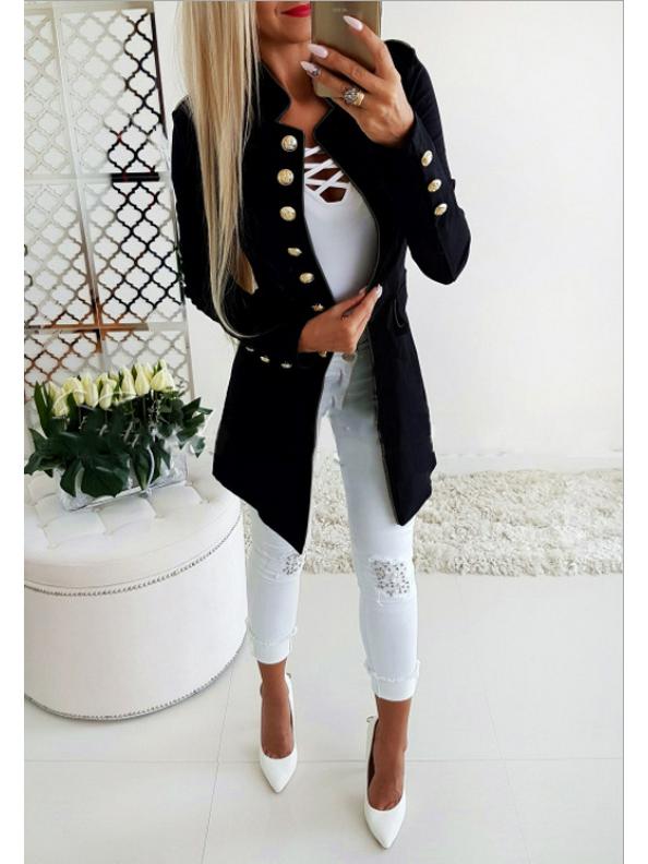 European American Slim-Fit Long-Sleeve Blazer Jacket
