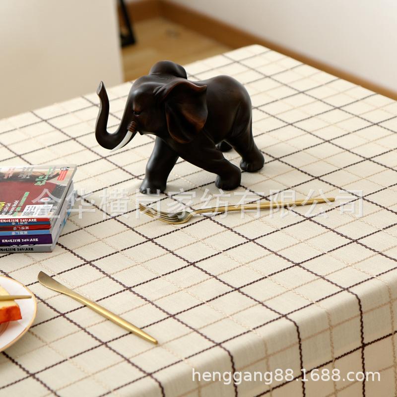 

Embroidered Pastoral Checkered Fabric Tablecloth Cotton And Linen Rectangular Solid Color Small Fresh Large Round Dining Table Coffee Table Mat Cover 40*60cm