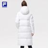 Fila Athletics Logo Bedruckte Mittellange Kapuzen-Daunenjacke Damen Oberbekleidung Jadeweiß A11W141916FWT