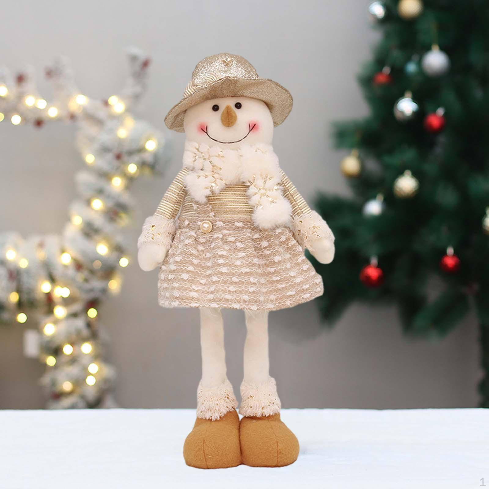 

Рождественская кукла с гибкими ногами, стоящая плюшевая фигурка Санта-Клауса, украшение для дома отдыха, вечеринки