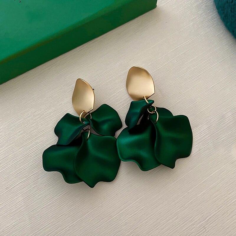 Colorful Petal Earrings for Women Retro Fashion Soldi Color Flower Dangle Earrings Fashionluxury Designer Jewelry Date Nights