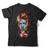 Bowie T-Shirt Farbiges Porträt Unisex und - Musik, Ziggy Stardust, Glam, Pop