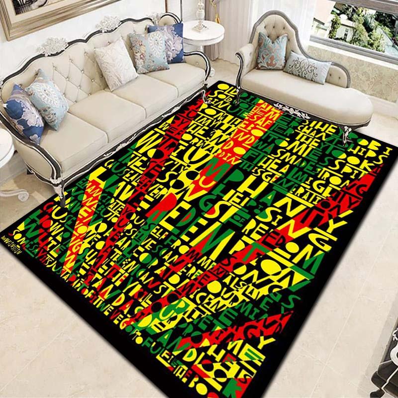 Bob Marley Culture Print Flannel Area Rug Non‑Slip Floor Mat For Couch Bedroom Game Room Living Room Home Holiday Decor Gift