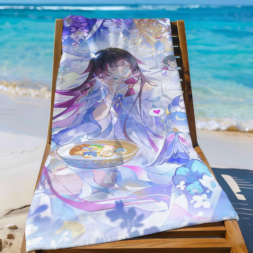 Columbina Genshin Impact Towel Sports Quick Dry Travel Camping Gear Sandproof Soft Light Large Beach Towel