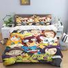 Digimon Cartoon 3D-Printed Bedding Set—Includes Duvet Cover and Pillowcases—Available for Single, Double, King, and Queen-Sized