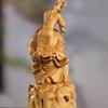 Solid Wood Zhu Bajie Carries His Wife On His Back Sculptures Figurines Journey To the West Character Home Decoration WeddingGift