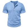 Men's Short Sleeved Lapel Collar T-shirt Casual Round Neck Top