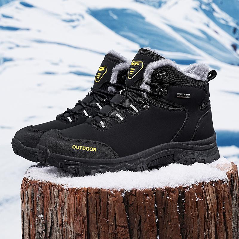 39-46 Men Winter Snow Boots For Waterproof Leather Sneakers Super Warm Men's Boots Outdoor Male Hiking Boots Work Shoes Size 39-48