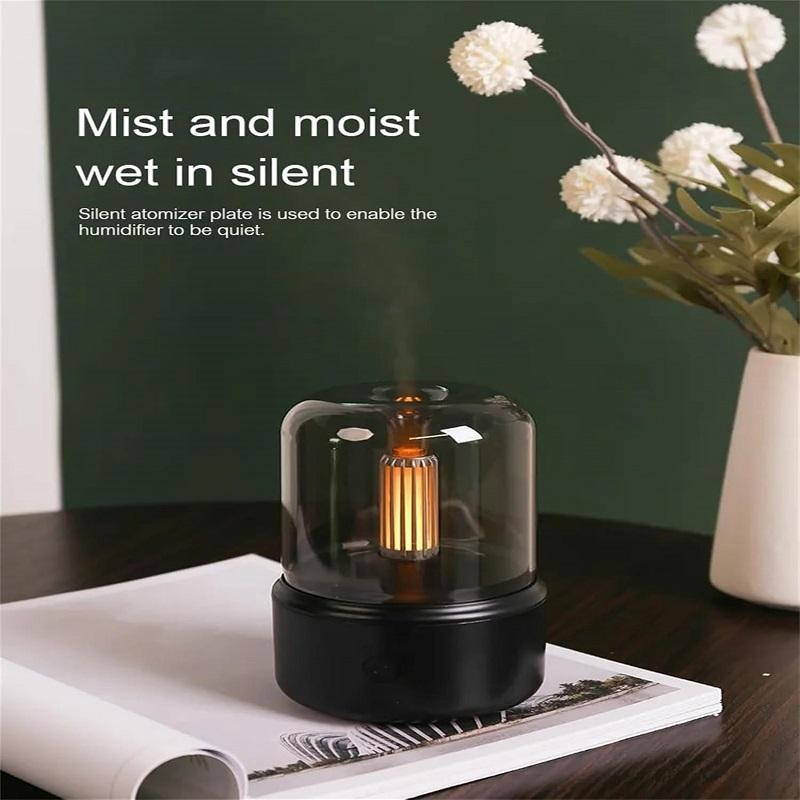 120ml Aromatherapy Humidifier Ultrasonic Humidifier with Creative Candlelight Design USB Air Humidifier for Sleep Aid Home Decor