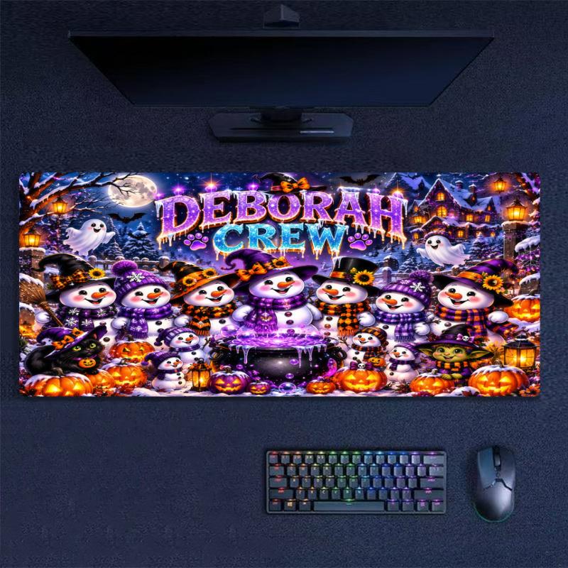 Pumpkin Happy Halloween Color Mouse Pad Large Gaming Table Cushion Non-slip Laptop Tablet Big Mousepad XXL Mat Mini PC Playmat With Lock edge