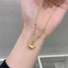 Antique Gold Craftsm Brushed Heart-shaped Necklace Vintage Design New In Sweet Style Collar Chain Wedding Banquet Jewelry