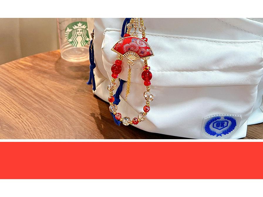 Song Brocade Fan Keychain & Cute Lucky Bag Pendant - Small Gift & Phone Charm