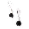 Les Trésors De Lily [J7178] - Boucles argent 'Rose Noire' noir
