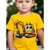 Summer Cute Letter Bulldozer Cool Print Childrens T Shirt Fashion Cotton Kids Short Sleeve Shirt Casual Boys Clothes Tees Tops
