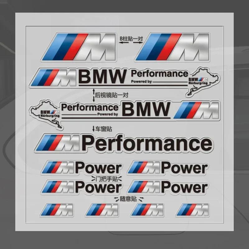 X6 X7 1set M power performance distintivo adesivo Finestrino auto Maniglia porta Specchietto Adesivo interno Per BMW M E39 E36 E60 E90 E46 F30 F10