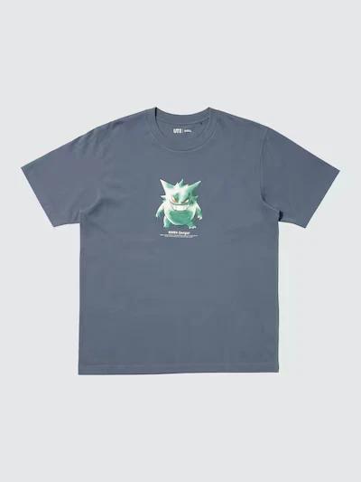 Pokemon 30th Anniversary Gengar UT T-Shirt Vintage Watercolor Art Gray Unisex S