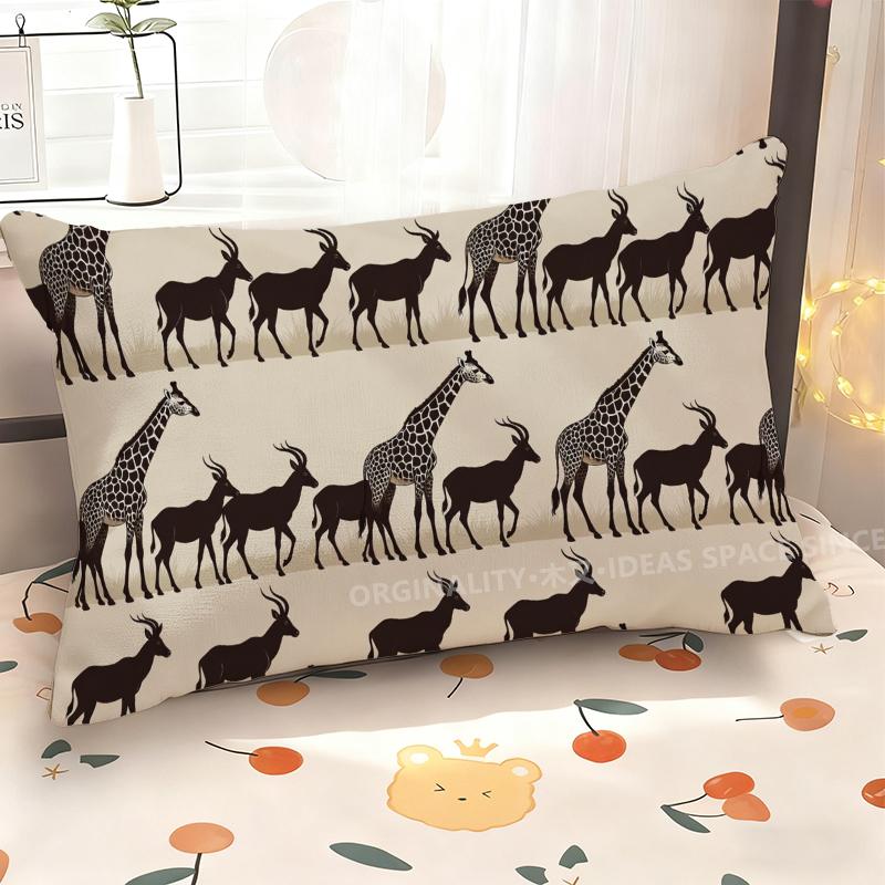 Kissenbezug mit Afrikanischem Tiermuster Geeignet für Sofa Schlafzimmer Auto Kissenbezug Kissen Rechteckiges Rückenkissen