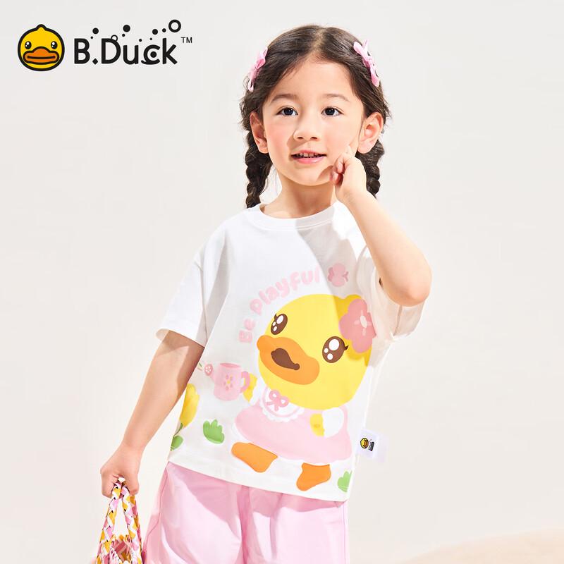 B.Duck Girls' Pure Cotton Short-Sleeve T-Shirt