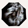Horse Portrait Theme 8 Bone Hand Automatic Folding Umbrella, Compact and Portable Design, A Perfect Gift for Birthday, Christmas or Business
